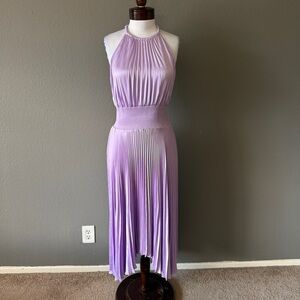 A.L.C Renzo II Lilac Purple pleated Midi dress Sz 12 Holiday Winter formal